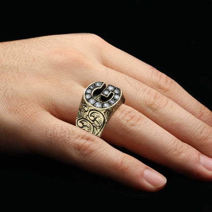 925 Sterling Silver Celtic Letter G Ring