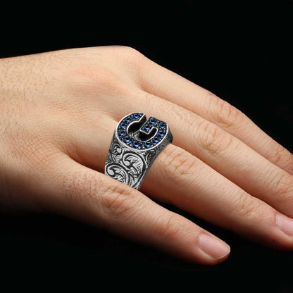 925 Sterling Silver Celtic Letter G Ring
