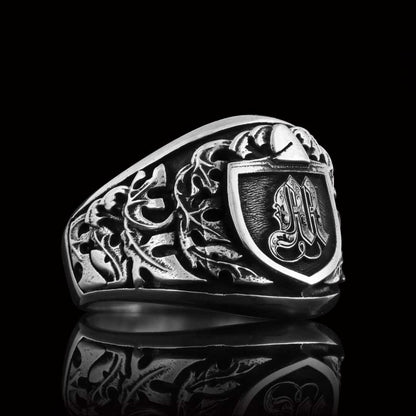 925 Sterling Silver Celtic M Letter Ring