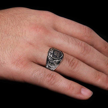 925 Sterling Silver Celtic M Letter Ring