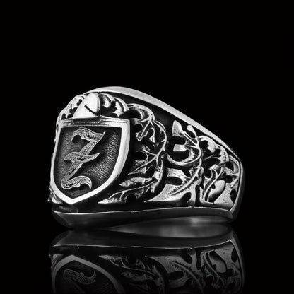 925 Sterling Silver Celtic Z Letter Ring