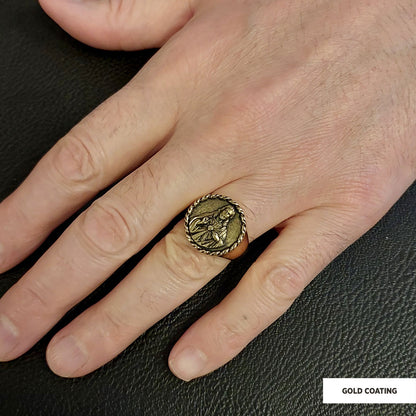 925 Sterling Silver Christian Ring, Religious Ring, Gold Plated Religious Ring, Jesus Ring