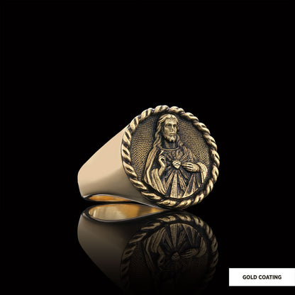 925 Sterling Silver Christian Ring, Religious Ring, Gold Plated Religious Ring, Jesus Ring
