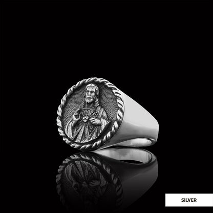 925 Sterling Silver Christian Ring, Religious Ring, Gold Plated Religious Ring, Jesus Ring