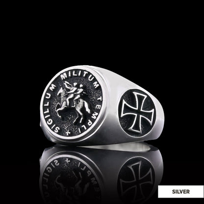 925 Sterling Silver Cross Masonic Ring, Round Master Mason Ring, Custom Masonic Ring