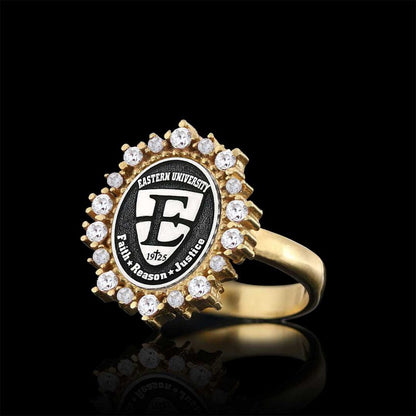 925 Sterling Silver Design Eastern University Women Ring