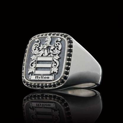 925 Sterling Silver Design Square Engraved Ring