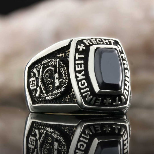 925 Sterling Silver Einigkeit Recht Freiheit Germany Ring