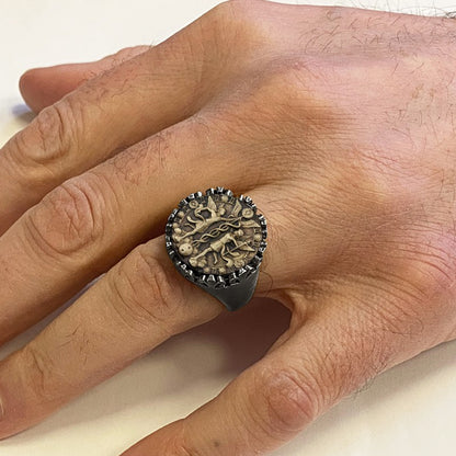 925 Sterling Silver Gemini Sign Ring