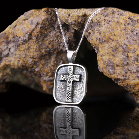 925 Sterling Silver Gold Plated Crusader Christian Necklace, Silver Cross Necklace, Silver Christian Cross Pendants