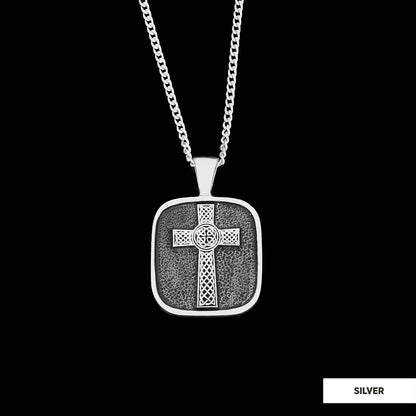 925 Sterling Silver Gold Plated Crusader Christian Necklace, Silver Cross Necklace, Silver Christian Cross Pendants