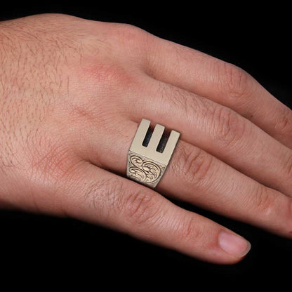 925 Sterling Silver Handmade Letter E Ring