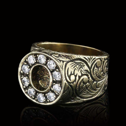 925 Sterling Silver Handmade Monogram O Bold Alphabet Ring