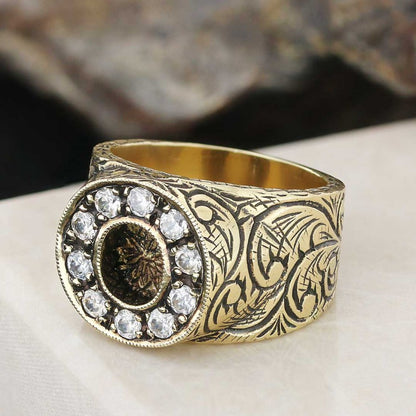 925 Sterling Silver Handmade Monogram O Bold Alphabet Ring