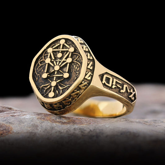 925 Sterling Silver Kabbalah Rings, Elohim Kabbalah Ring, Man Ring, Religious Gifts