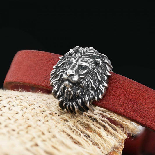 925 Sterling Silver Leo Leather Bracelets