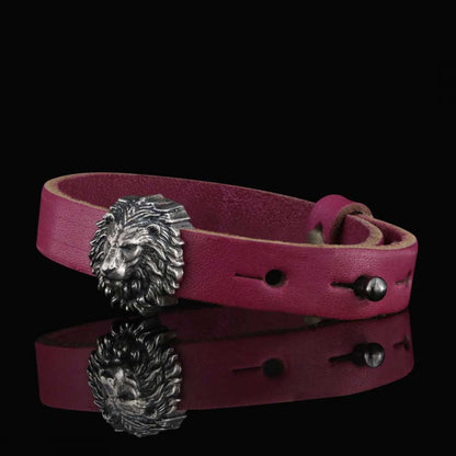 925 Sterling Silver Leo Leather Bracelets