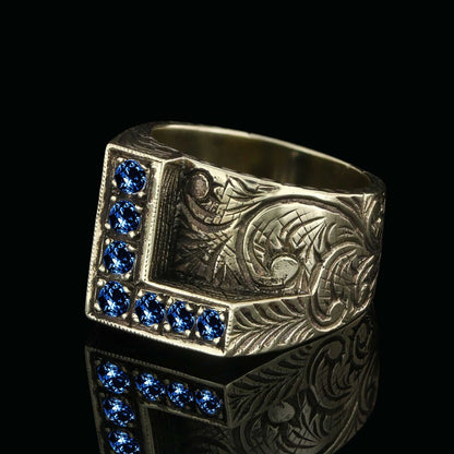 925 Sterling Silver Letter L Ring