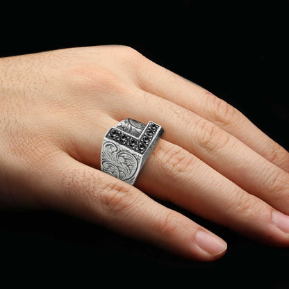 925 Sterling Silver Letter L Ring