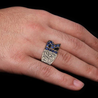 925 Sterling Silver Letter R Bold Alphabet Celtic Ring