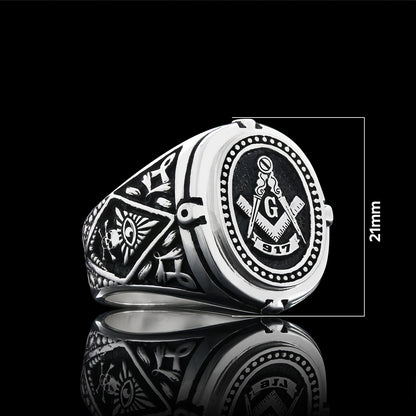 925 Sterling Silver Lodge Canada Masonic Ring