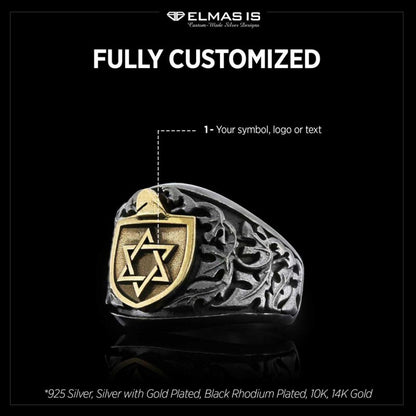 925 Sterling Silver Magen David Jewish Ring