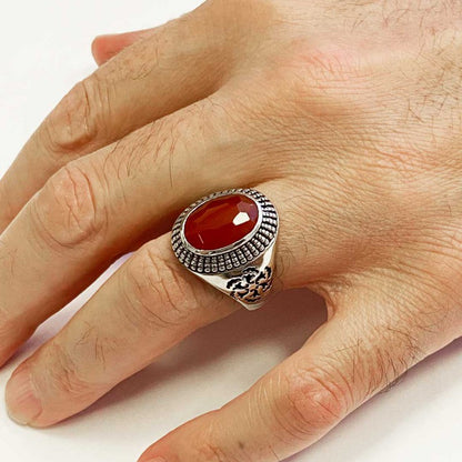 Motif Edges Silver Men Ring