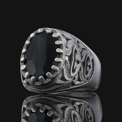 925 Sterling Silver Men Ring with Motif