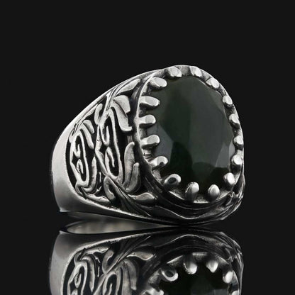 925 Sterling Silver Men Ring with Motif