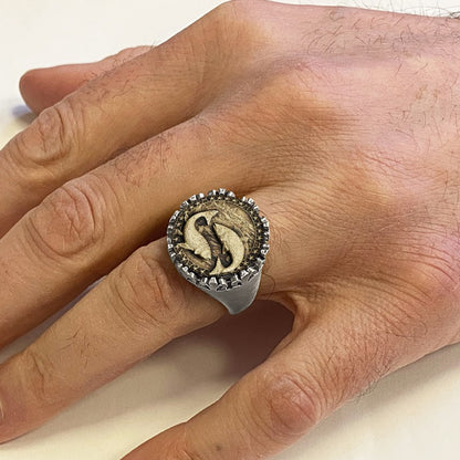 925 Sterling Silver Pisces Sign Ring