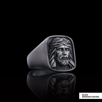 925 Sterling Silver Religious Ring, 3D Jesus Ring, Religious Gift, Christian Accessory Gold Plated Jesus Jewelry