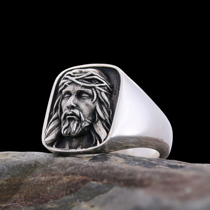 925 Sterling Silver Religious Ring, 3D Jesus Ring, Religious Gift, Christian Accessory Gold Plated Jesus Jewelry