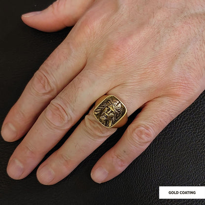 925 Sterling Silver Religious Ring, 3D Jesus Ring, Religious Gift, Christian Accessory Gold Plated Jesus Jewelry