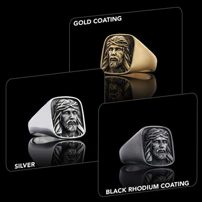 925 Sterling Silver Religious Ring, 3D Jesus Ring, Religious Gift, Christian Accessory Gold Plated Jesus Jewelry