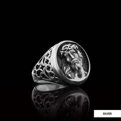925 Sterling Silver Religious Ring, Religious Gift, 3D Jesus Ring, Gold Plated Jesus Jewelry, Christian Accessory