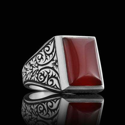 925 Sterling Silver Ring With Motif Stone