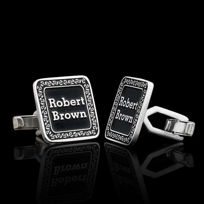 925 Sterling Silver Special Design Square Cufflinks