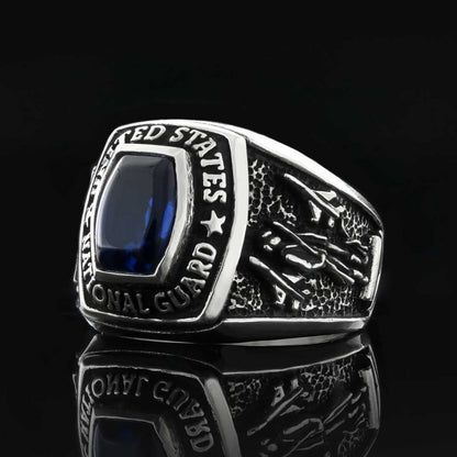925 Sterling Silver United States National Guard Ring