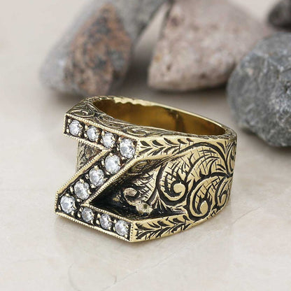 925 Sterling Silver Alphabet Z Ring