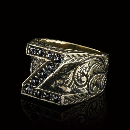 925 Sterling Silver Alphabet Z Ring