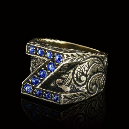925 Sterling Silver Alphabet Z Ring