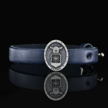 Custom Oval us Air Force Leather Bracelet