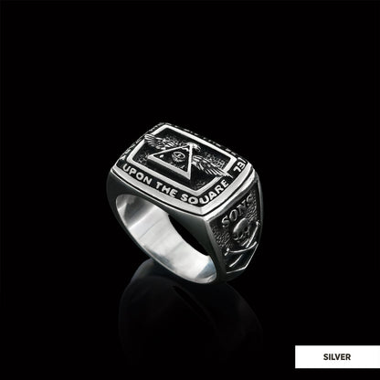 All Seeing Eye Ring, Signet Mason Ring, Mason Jewelry