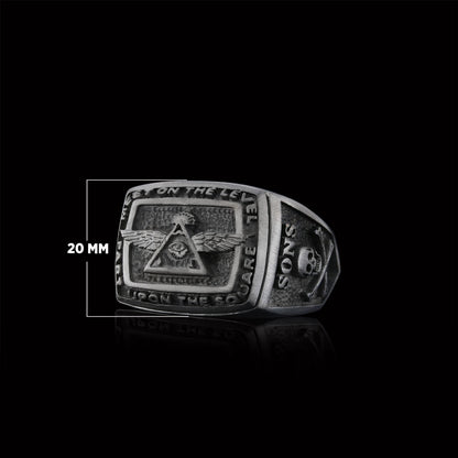 All Seeing Eye Ring, Signet Mason Ring, Mason Jewelry