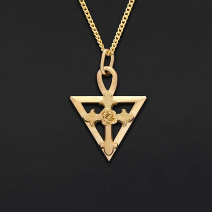 Amorc Rosae Crucis Pendant, Rosicrucian Necklace, Cross Necklace, Rosicrucian Amorc Jewelry
