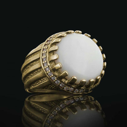 Angora Pearl Stone Ring Sterling Silver 925 Sterling