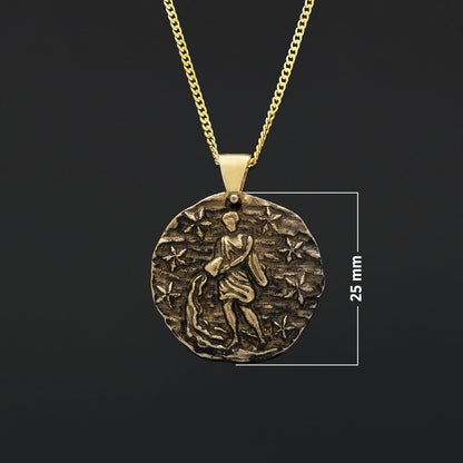 Aquarius Pendant, Unique Zodiac Jewelry, Sterling Silver Astrology Necklace, Water Bearer Charm, Gift for Aquarius