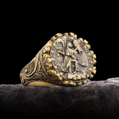 Aquarius Sign Ring, 925 Sterling Silver Aquarius Sign Ring