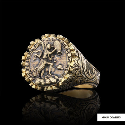 Aquarius Sign Ring, 925 Sterling Silver Aquarius Sign Ring