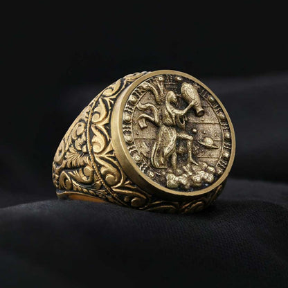 Aquarius Zodiac Silver Ring